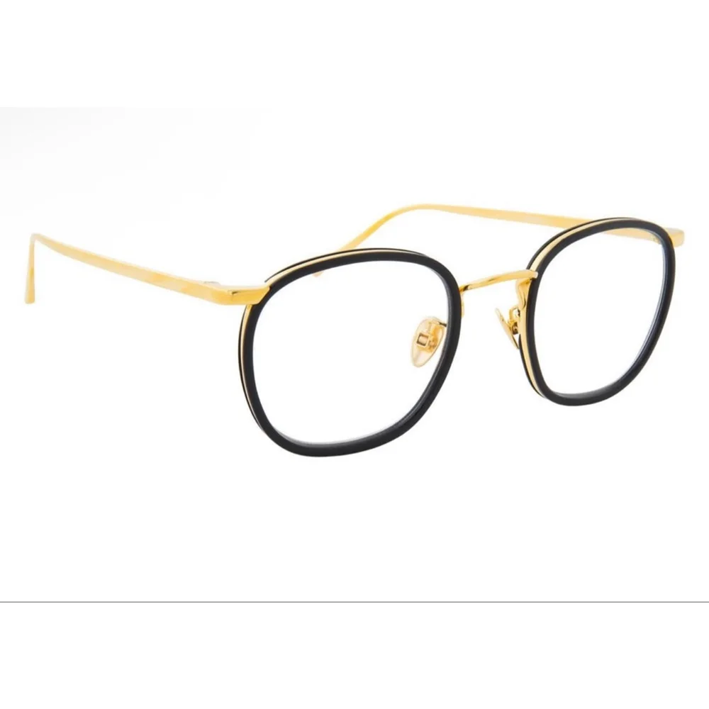 Unisex Linda Farrow Optical Glasses Black/Gold One Size LFL562 optical - Picture 1 of 14